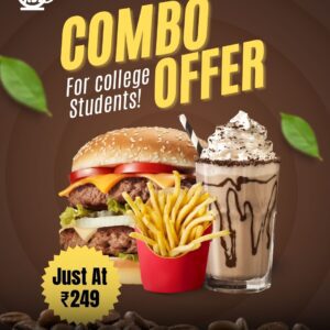 Classic Veg Burger & Cold coffee and Fries